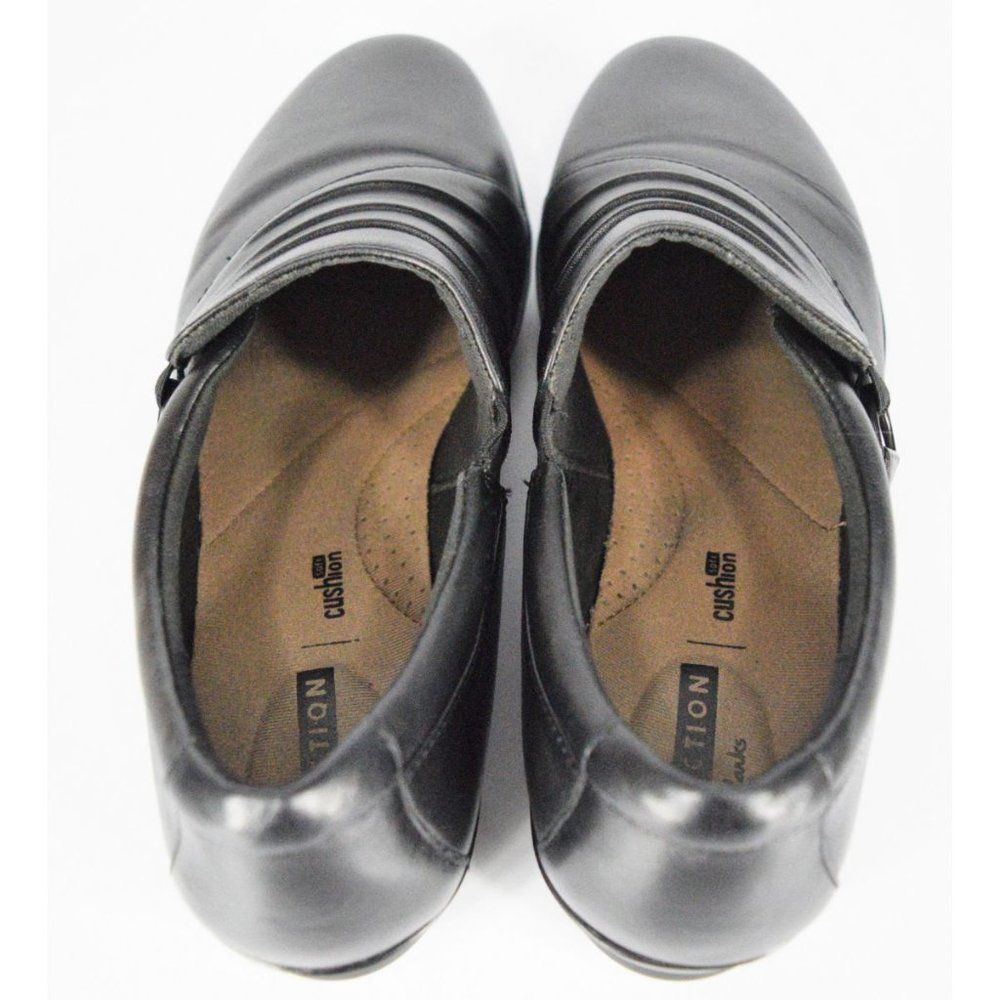 Clarks Everlay Heidi Black Monkstrap Wedge Loafers - Picture 3 of 8